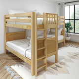 CRUX 1 NP : Multiple Bunk Beds Twin Medium Corner Bunk with Straight Ladders on Ends, Panel, Natural