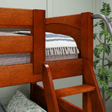 CRUX XL CP : Multiple Bunk Beds Twin XL Medium Corner Bunk Bed, Panel, Chestnut