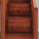 DELICIOUS CP : Play Loft Beds Twin Low Loft Bed with Stairs + Slide, Panel, Chestnut