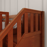 DELICIOUS CS : Play Loft Beds Twin Low Loft Bed with Stairs + Slide, Slat, Chestnut