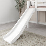 DELICIOUS WC : Play Loft Beds Twin Low Loft Bed with Stairs + Slide, Curved, White
