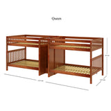 DIRECTOR XL CS : Multiple Bunk Beds Queen Quadruple High Bunk Bed with Stairs, Slat, Chestnut