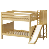 DOMAIN NP : Play Bunk Beds Full Medium Bunk Bed with Slide Platform, Panel, Natural