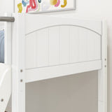 EASY RIDER WP : Standard Loft Beds Twin Low Loft Bed with Angled Ladder on Front, Panel, White