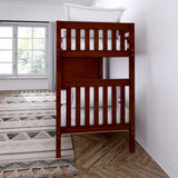 EXCELLENT CS : Multiple Bunk Beds Twin High Quadruple Bunk Bed with Stairs, Slat, Chestnut