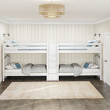 EXCELLENT XL WC : Multiple Bunk Beds Twin XL Quadruple Bunk Bed with Stairs, Curve, White