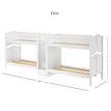 EXCELLENT XL WC : Multiple Bunk Beds Twin XL Quadruple Bunk Bed with Stairs, Curve, White
