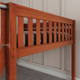 FANTASTIC CS : Loft Bed Full Low Loft Bed with Slide and Angled Ladder on Front, Chestnut Slats