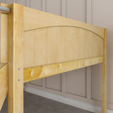 FANTASTIC NP : Loft Bed Full Low Loft Bed with Slide and Angled Ladder on Front, Natural Birch Panel
