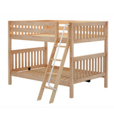 FAT XL NS : Classic Bunk Beds Full XL Medium Bunk Bed with Angled Ladder on Front, Slat, Natural