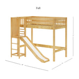 FILIHANKAT NS : Play Loft Beds Twin High Loft Bed with Slide Platform, Slat, Natural