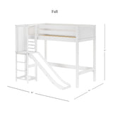 FILIHANKAT WP : Play Loft Beds Twin High Loft Bed with Slide Platform, Panel, White