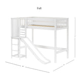 FILIHANKAT WS : Play Loft Beds Twin High Loft Bed with Slide Platform, Slat, White