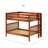 FIT 1 CS : Classic Bunk Beds Med. High Bunk w/ Straight Ladder on End, Slat, Chestnut