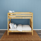 FIT 1 NP : Classic Bunk Beds Med. High Bunk w/ Straight Ladder on End, Panel, Natural