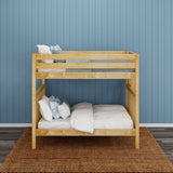 FIT 1 NS : Classic Bunk Beds Med. High Bunk w/ Straight Ladder on End, Slat, Natural
