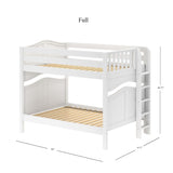 FIT 1 WC : Classic Bunk Beds Med. High Bunk w/ Straight Ladder on End, Curve, White