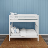FIT 1 WS : Classic Bunk Beds Med. High Bunk w/ Straight Ladder on End, Slat, White