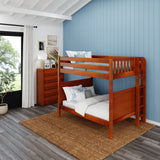 FIT XL 1 CP : Classic Bunk Beds Med Bunk XL w/ Straight Ladder on End (Low/Med), Panel, Chestnut