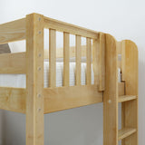 FIT XL 1 NP : Classic Bunk Beds Med Bunk XL w/ Straight Ladder on End (Low/Med), Panel, Natural