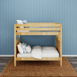 FIT XL 1 NP : Classic Bunk Beds Med Bunk XL w/ Straight Ladder on End (Low/Med), Panel, Natural