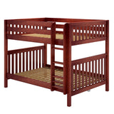 FIT XL CS : Classic Bunk Beds Full XL Medium Bunk Bed with Straight Ladder on Front, Slat, Chestnut