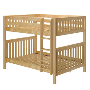 FIT XL NS : Classic Bunk Beds Full XL Medium Bunk Bed with Straight Ladder on Front, Slat, Natural