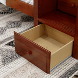GALANT3 CS : Storage & Study Loft Beds Twin Mid Loft Bed with Stairs + Storage, Slat, Chestnut