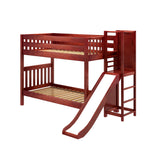 GAP CS : Play Bunk Beds Twin Medium Bunk Bed with Slide Platform, Slat, Chestnut