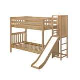 GAP NS : Play Bunk Beds Twin Medium Bunk Bed with Slide Platform, Slat, Natural