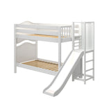 GAP WC : Play Bunk Beds Twin Medium Bunk Bed with Slide Platform, Curve, White