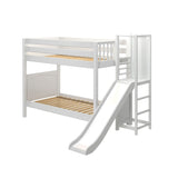 GAP WP : Play Bunk Beds Twin Medium Bunk Bed with Slide Platform, Panel, White