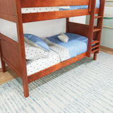 GETIT CP : Classic Bunk Beds Twin Medium Bunk Bed with Straight Ladder on Front, Panel, Chestnut