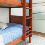 GETIT CP : Classic Bunk Beds Twin Medium Bunk Bed with Straight Ladder on Front, Panel, Chestnut
