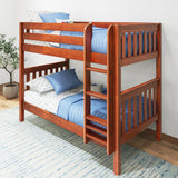 GETIT CS : Classic Bunk Beds Twin Medium Bunk Bed with Straight Ladder on Front, Slat, Chestnut