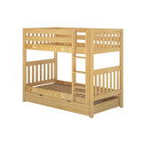 GETIT TD NS : Bunk Beds Twin Medium Bunk Bed with Trundle Drawer, Slat, Natural