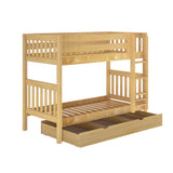 GETIT TD NS : Bunk Beds Twin Medium Bunk Bed with Trundle Drawer, Slat, Natural
