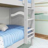 GETIT WC : Classic Bunk Beds Twin Medium Bunk Bed with Straight Ladder on Front, Curve, White