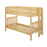 GETIT XL 1 NS : Classic Bunk Beds Med Bunk XL w/ Straight Ladder on End (Low/Med), Slat, Natural