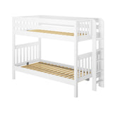 GETIT XL 1 WS : Classic Bunk Beds Med Bunk XL w/ Straight Ladder on End (Low/Med), Slat, White