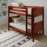 GETIT XL CP : Classic Bunk Beds Twin XL Medium Bunk Bed with Straight Ladder on Front, Panel, Chestnut