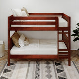 GETIT XL CP : Classic Bunk Beds Twin XL Medium Bunk Bed with Straight Ladder on Front, Panel, Chestnut