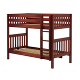 GETIT CS : Classic Bunk Beds Twin Medium Bunk Bed with Straight Ladder on Front, Slat, Chestnut