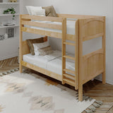 GETIT XL NP : Classic Bunk Beds Twin XL Medium Bunk Bed with Straight Ladder on Front, Panel, Natural