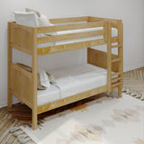 GETIT XL NP : Classic Bunk Beds Twin XL Medium Bunk Bed with Straight Ladder on Front, Panel, Natural