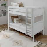 GETIT XL WP : Classic Bunk Beds Twin XL Medium Bunk Bed with Straight Ladder on Front, Panel, White