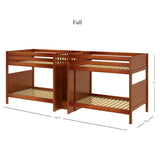 GIGA CP : Multiple Bunk Beds Full High Quadruple Bunk Bed with Stairs, Panel, Chestnut
