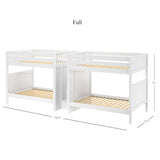 GIGA WP : Multiple Bunk Beds Full High Quadruple Bunk Bed with Stairs, Panel, White