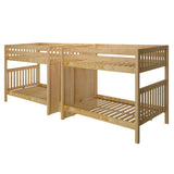 GIGA XL NS : Multiple Bunk Beds Full XL Quadruple Bunk Bed with Stairs, Slat, Natural