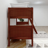 GOTIT CP : Classic Bunk Beds Twin Medium Bunk Bed with Angled Ladder on Front, Panel, Chestnut